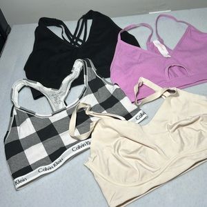 Women's Sports Bra Assortment 4 Designs Size Medium Gently Used